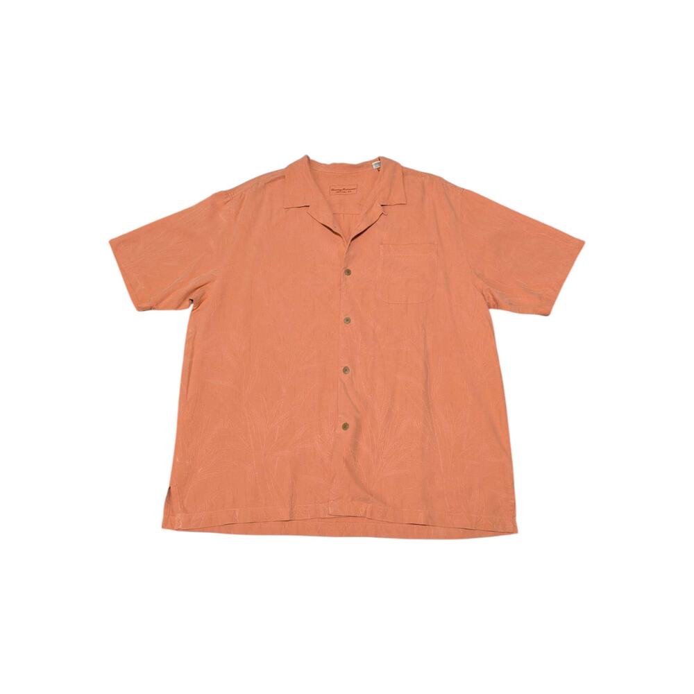 Tommy Bahama Original Fit Islander Fronds Camp Shirt Orange Mens X-Large Summer